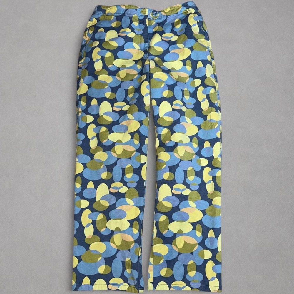 Vintage Talbots Pants Womens 10 Funky Polka Dot Artsy Stretch Y2K Geometric